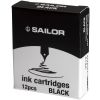 Sailor Inktpatronen Zwart 12 stuks