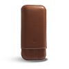 Recife Rivièra Lederen Hard Case Pen Etui Cognac voor 3 pennen