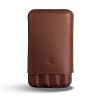 Recife Rivièra Lederen Hard Case Pen Etui Chocolat voor 4 pennen