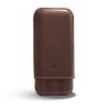 Recife Rivièra Lederen Hard Case Pen Etui Chocolat voor 3 pennen