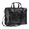 Maverick All Black Lederen Business tas met Laptopvak 15,6"