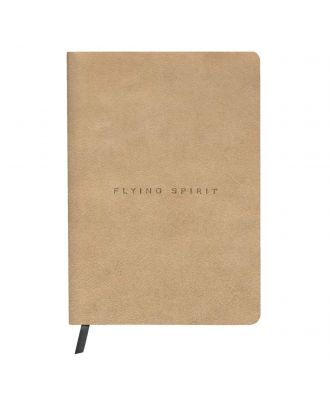 Flying Spirit Beige Lederen Notitieboek A5 Gelijnd