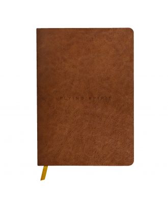 Flying Spirit Cognac Leather Notebook A5 Dotted