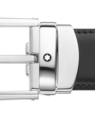Montblanc Omkeerbare Riem 30mm Horseshoe Zwart Bruin