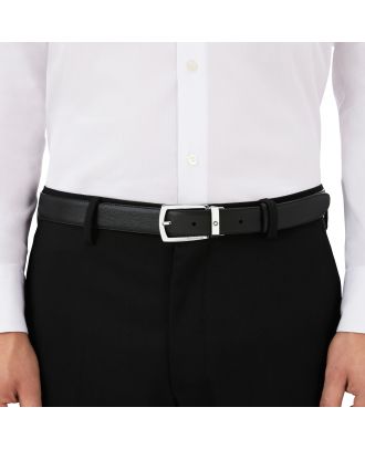 Montblanc Riem 30mm Rechthoekige Gesp Zwart Leder