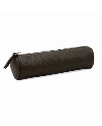 20S Design Round Pencil Case Dark Brown