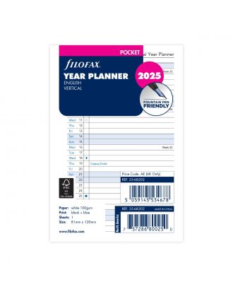 Filofax Pocket Vulling Jaarplanner Verticaal 2026