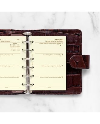 Filofax Pocket Vulling Crème Week op 2 Pagina's 2027