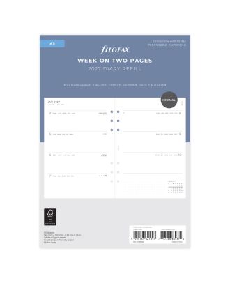 Filofax A5 Vulling Week op 2 Pagina's Minimal 2027
