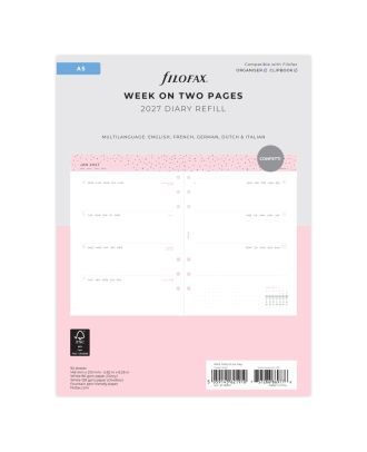 Filofax A5 Vulling Week op 2 Pagina's Confetti 2027