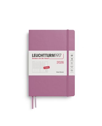 Leuchtturm1917 Agenda 2026 Weekplanner Verticaal Medium A5 Dusty Rose