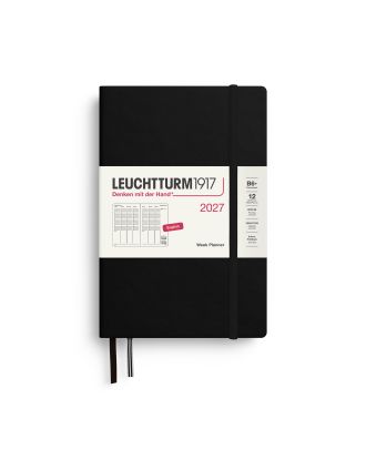 Leuchtturm1917 Agenda 2027 Weekplanner Verticaal Paperback B6+ Hardcover Black