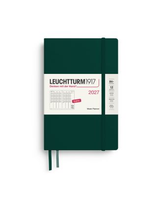 Leuchtturm1917 Agenda 2027 Weekplanner Verticaal Paperback B6+ Hardcover Forest Green
