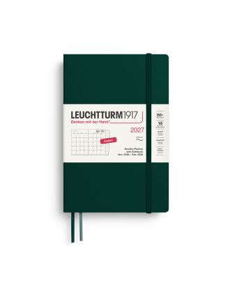 Leuchtturm1917 Agenda 2027 Maandplanner + Notebook Paperback B6+ Soft Cover Forest Green
