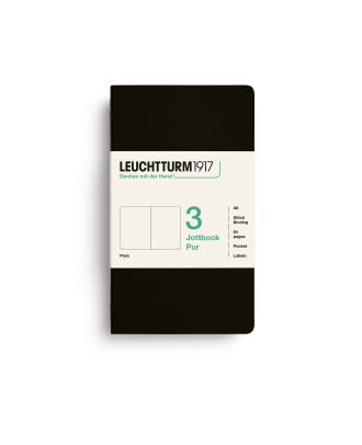 Leuchtturm1917 Jottbook Pur Pocket Black Blanco Set van 3