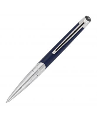 S.T. Dupont Defi Millennium Silver and Blue Ballpoint Pen