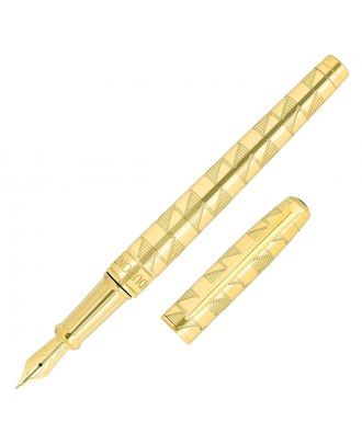 S.T. Dupont Line D Eternity Monogram 1872 Gold Medium Vulpen