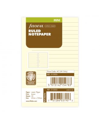 Filofax Vulling Mini Cotton Cream Gelijnd