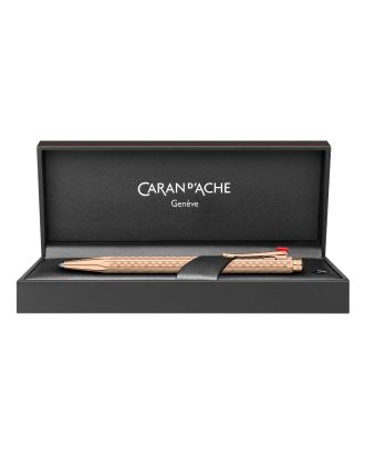 Caran d'Ache Ecridor Damier Rose Gold Balpen Set met Lederen Etui