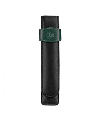 Pelikan Black and Green Lederen Etui voor 1 Pen