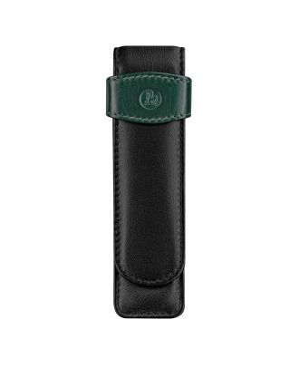 Pelikan Black and Green Lederen Etui voor 2 Pennen