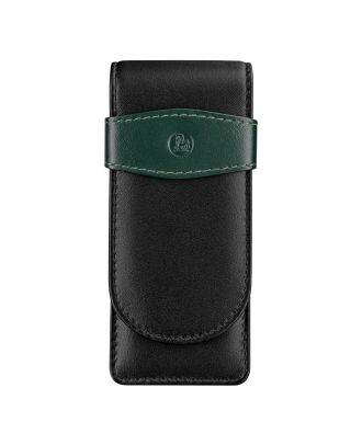 Pelikan Black and Green Lederen Etui voor 3 Pennen