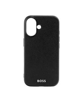 Hugo Boss Grained Black hoesje voor iPhone 17