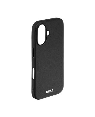 Hugo Boss Grained Black hoesje voor iPhone 17