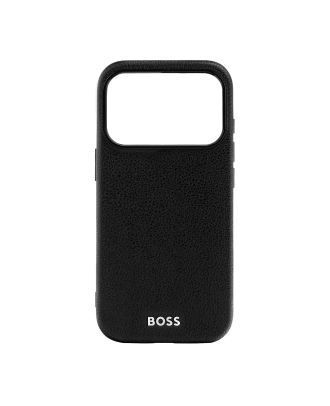 Hugo Boss Grained Black hoesje voor iPhone 17 Pro