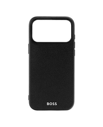 Hugo Boss Grained Black hoesje voor iPhone 17 Pro Max