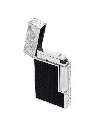 S.T. Dupont Ligne 2 Snake Black Lacquer met Palladium Aansteker