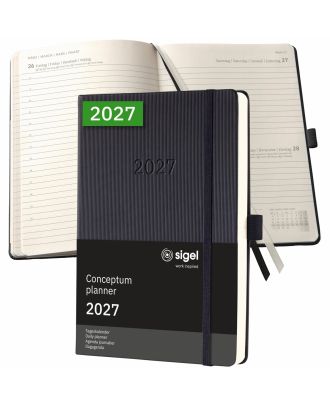 Sigel Conceptum Pure 2026 Dagagenda A5 Zwart Hard Cover