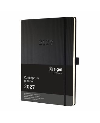 Sigel Conceptum Pure 2027 Weekagenda A4+ Zwart Hard Cover