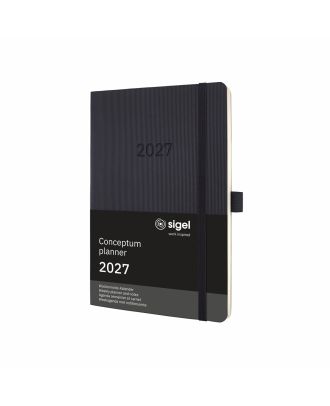 Sigel Conceptum Pure 2027 Weekagenda met Notitieruimte A5 Zwart Soft Cover
