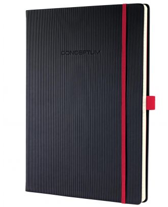 Sigel Conceptum Pure Notitieboek A4 Zwart Hard cover Rood Gelijnd