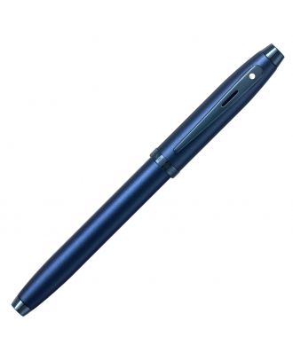 Sheaffer 100 Satin Blue PVD Blue Trim Roller