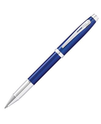 Sheaffer 100 Glossy Blue Chrome Trim Roller