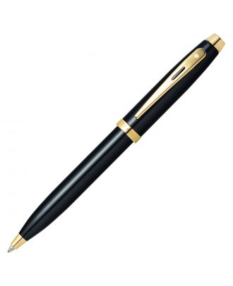 Sheaffer 100 Glossy Black Gold Trim Balpen