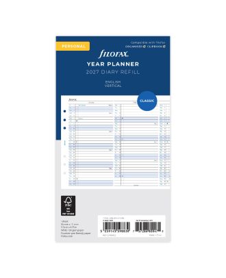 Filofax Personal Vulling Jaarplanner 2027