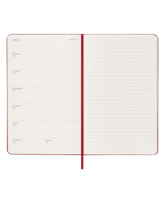 Moleskine Large Agenda 2027 Wekelijkse Planner met Notitiepagina Rode Harde Kaft