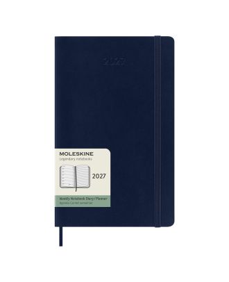 Moleskine Large Agenda 2027 Wekelijkse Planner met Notitiepagina Saffierblauwe Zachte Kaft