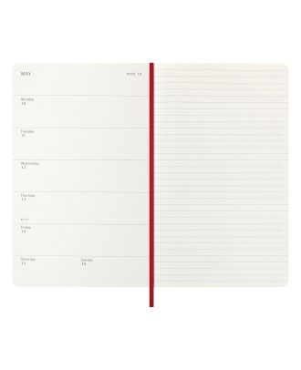 Moleskine Large Agenda 2027 Wekelijkse Planner met Notitiepagina Rode Zachte Kaft