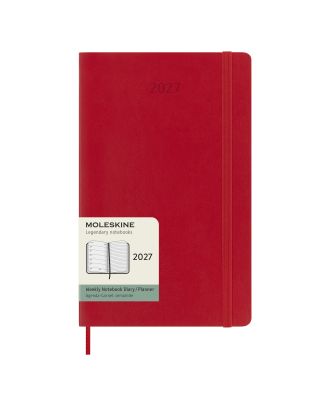 Moleskine Large Agenda 2027 Wekelijkse Planner met Notitiepagina Rode Zachte Kaft