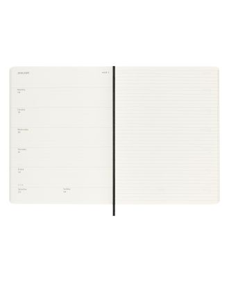 Moleskine XL Agenda 2027 Wekelijkse Planner met Notitiepagina Zwarte Zachte Kaft
