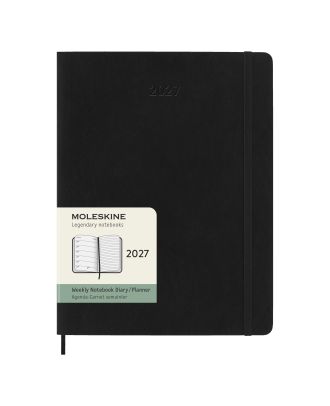 Moleskine XL Agenda 2027 Wekelijkse Planner met Notitiepagina Zwarte Zachte Kaft