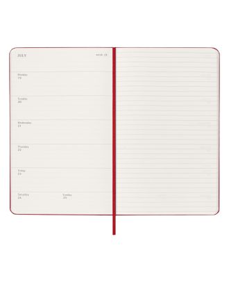 Moleskine Large Agenda 18 maanden Week + Notities 2026-2027 Rood Harde Kaft