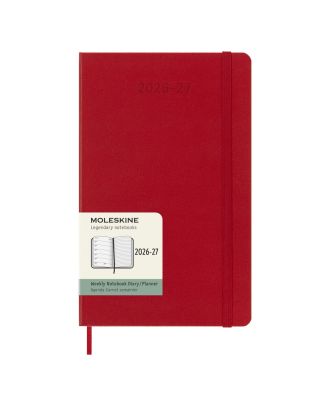 Moleskine Large Agenda 18 maanden Week + Notities 2026-2027 Rood Harde Kaft
