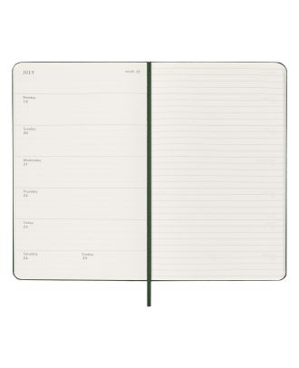 Moleskine Large Agenda 2027 Wekelijkse Planner met Notitiepagina Mirtegroene Harde Kaft