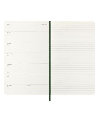 Moleskine Large Agenda 2027 Wekelijkse Planner met Notitiepagina Mirtegroene Zachte Kaft