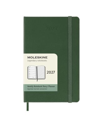 Moleskine Pocket Agenda 2027 Wekelijkse Planner met Notitiepagina Mirtegroene Harde Kaft